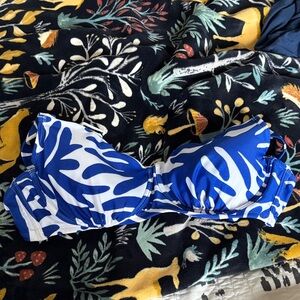 Kona Sol Blue and White Bikini Top